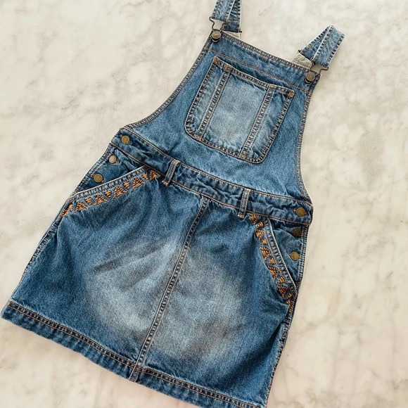 Fat Face Other - Fat Face Girls Denim Jumper Overall Romper 12/13 One Piece Pocket Casual School